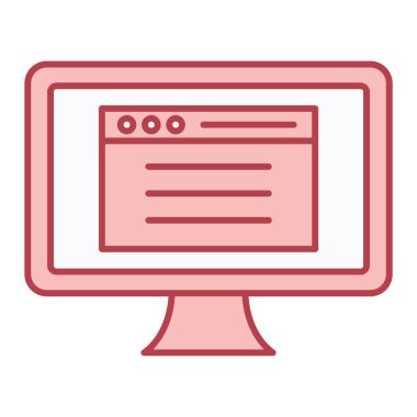 bilgisayar monitörü ikon vektör illüstrasyonu