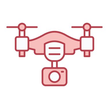 İHA kamera simgesi. Web için kuadrokopter vektör sembolünün basit çizimi