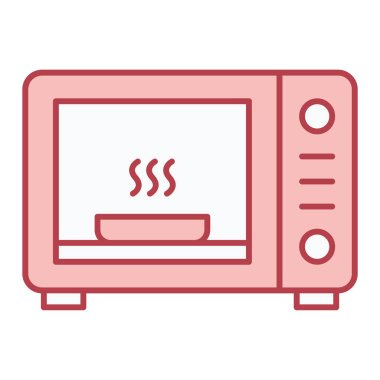 mikrodalga fırın ikonu vektörü. İnce çizgi işareti. izole edilmiş sınır sembolü çizimi