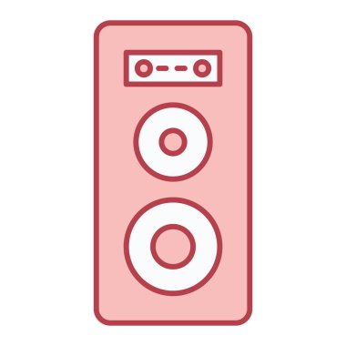 Müzik hoparlörü simgesi. Web için ses sistemi vektör simgelerinin basit çizimi