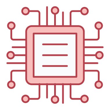 İşlemci. Web simgesi basit illüstrasyon