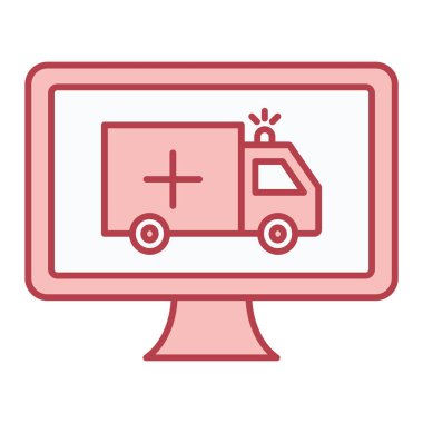 ambulans simgesi vektör illüstrasyonu