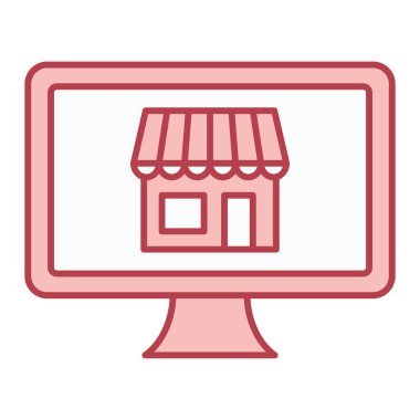 çevrimiçi depolama vektör simgesi modern basit illüstrasyon