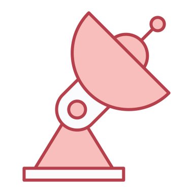 uydu anten ikonu vektörü. Ana hat radar levhası. izole edilmiş sınır sembolü çizimi