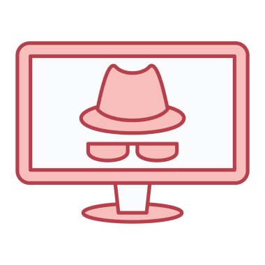 Güvenlik sistemi vektör illüstrasyon tasarımı ile bilgisayar monitörü