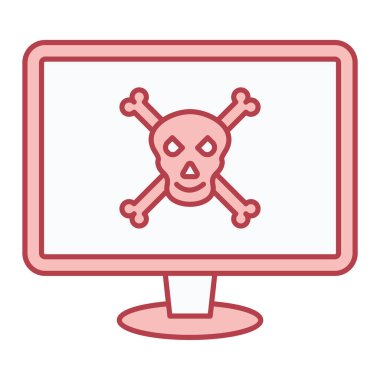 Virüs simgesi. Web için bilgisayar vektör simgelerinin özet çizimi