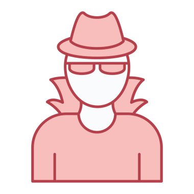 Şapka takan ve eşarp vektör çizimi yapan adam