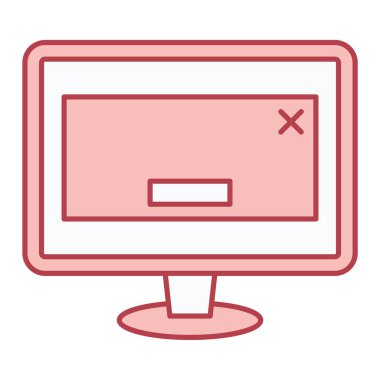 bilgisayar monitörü ikon vektör illüstrasyonu