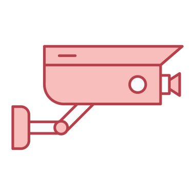 Kapalı devre kamera simgesi. Beyaz arkaplanda izole edilmiş web tasarımı için video izleme vektör sembolü ana hatları