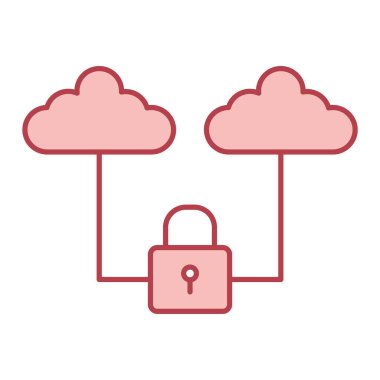 bulut bilgi işlem güvenlik simgesi vektör çizim tasarım