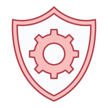 Vites simgesi vektör illüstrasyon tasarımlı kalkan