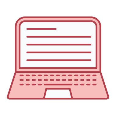 bilgisayar ve klavye vektör illüstrasyon tasarımlı dizüstü bilgisayar