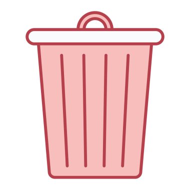 Çöp kutusu simgesi. Web tasarımı için su kovası vektör simgelerinin özet çizimi