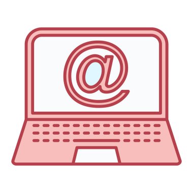 İleti e- posta vektör illüstrasyon tasarımlı dizüstü bilgisayar