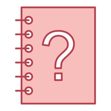 Soru işareti simgesi. Web için kırmızı kalem vektör simgelerinin özet çizimi