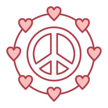 Aşk sembolü olan kalp şekli vektör çizimi tasarımı