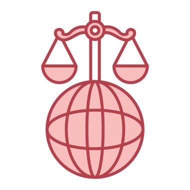 Seo ve denge sembolünün vektör çizimi. Hukuk ve adalet ağı için hisse senedi imzası.