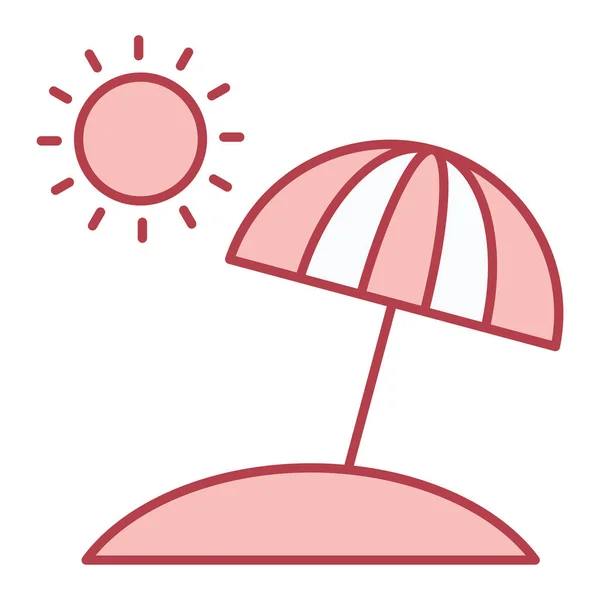 Ikona Parasola Plażowego Symbol Wakacji Letnich Ilustracja Wektora — Wektor stockowy