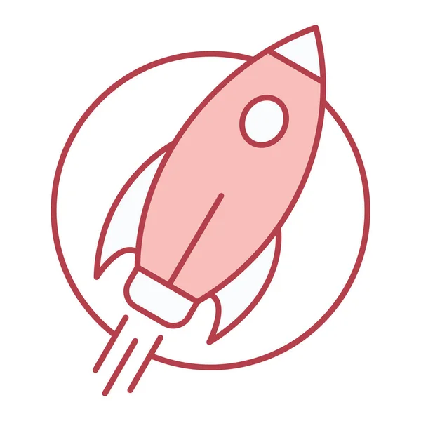 Roket Fırlatma Simgesi Vektör Illüstrasyon Tasarımı — Stok Vektör
