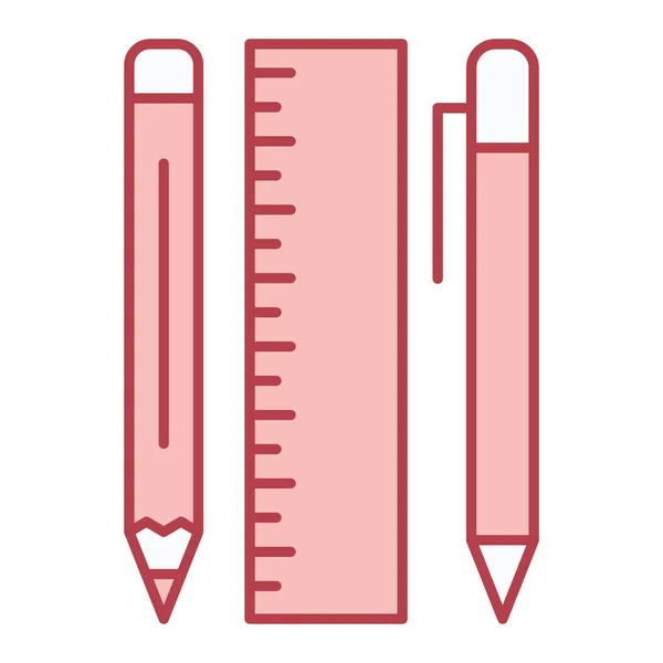 Pen Pencil Ruler Icon Vector Illustration — Stock Vector