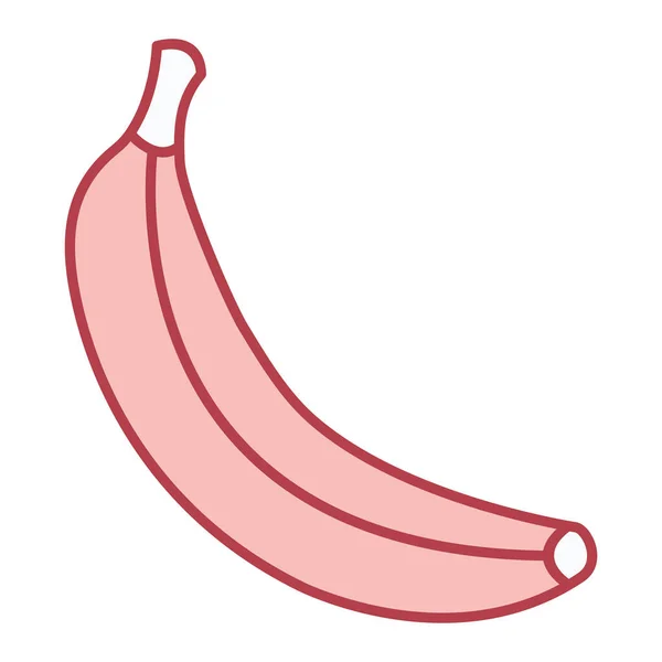 Banana Line Icon Fresh Tasty Food Theme Isolated Design Vector — ストックベクタ