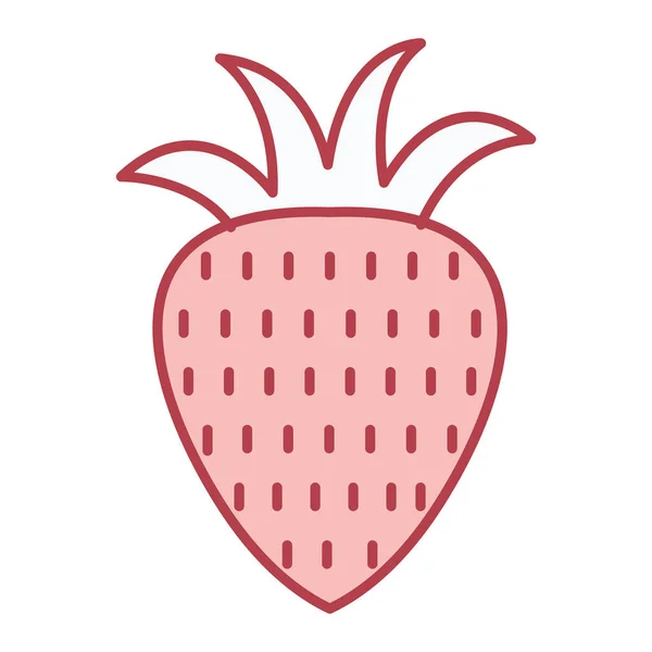 Strawberry Fruit Icon Outline Watermelon Vector Illustration Isolated White Background — Stock Vector