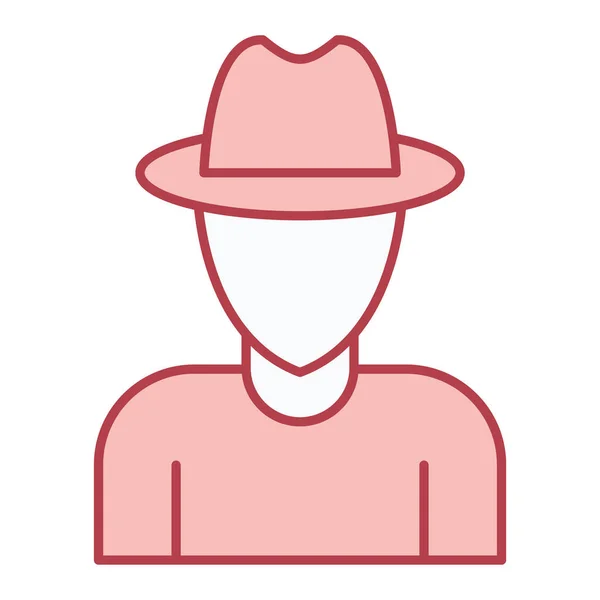 Hombre Usando Sombrero Vector Icono — Vector de stock