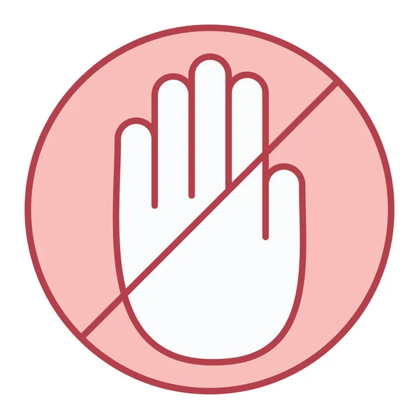 Hand Stop Sign Icon Flat Illustration Fingers Vector Icons Web — Stock Vector