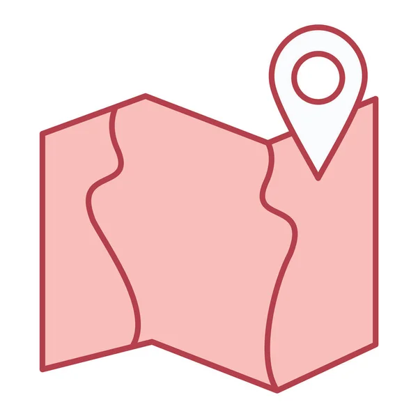 Kaart Pin Pictogram Overzicht Locatie Route Vector Illustratie Symbool Voor — Stockvector