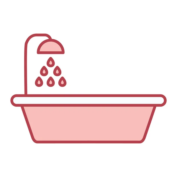 Bañera Ducha Icono Vector Ilustración — Vector de stock