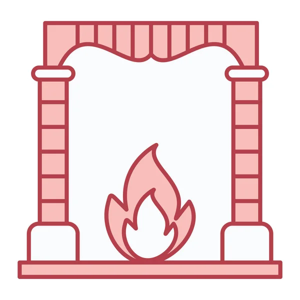 Kamin Mit Feuer Vektor Illustration Design — Stockvektor