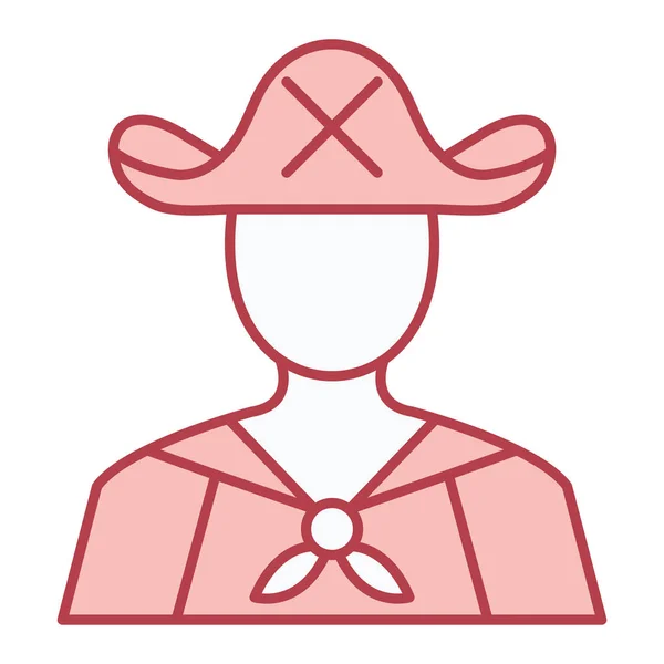 Cowboyhut Symbol Umriss Landwirt Vektor Illustration Symbol — Stockvektor