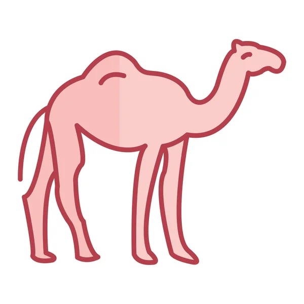 在白色背景上孤立的卡通风格骆驼图标 动物符号矢量图解 — 图库矢量图片