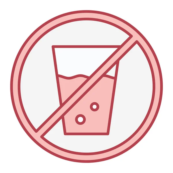 Geen Water Icoon Eenvoudige Illustratie Van Geen Soda Vector Pictogrammen — Stockvector