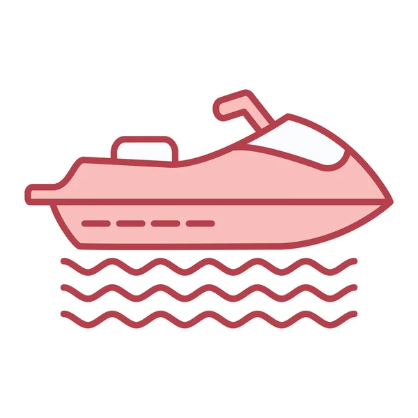 Ikon Kapal Pesiar Garis Besar Ilustrasi Ikon Vektor Perahu Untuk - Stok Vektor