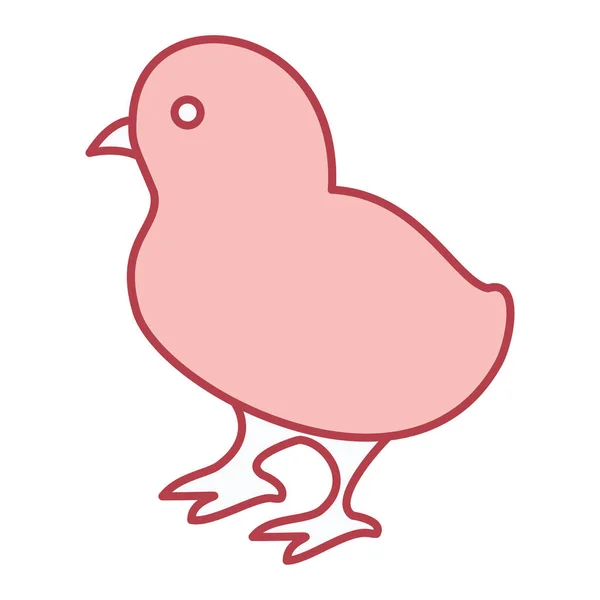 Niedliches Vogel Symbol Auf Weißem Hintergrund Linienstil Vektorillustration — Stockvektor