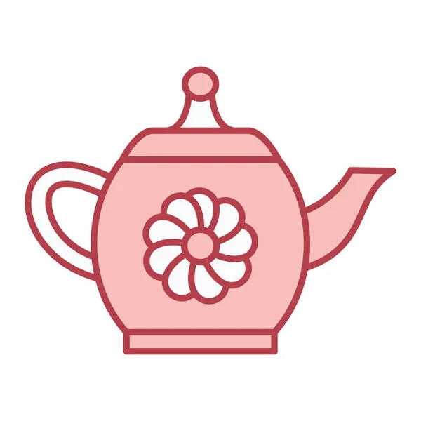 茶壶与茶叶矢量图解设计 — 图库矢量图片