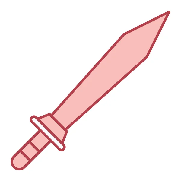 Schwert Symbol Karikatur Der Mittelalterlichen Waffenvektorillustration — Stockvektor