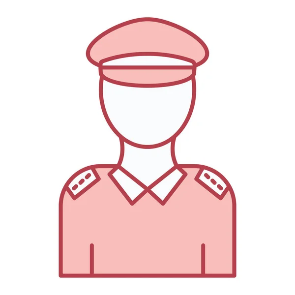 Worker Hat Icon Outline Police Officer Vector Illustration Isolated White — Wektor stockowy