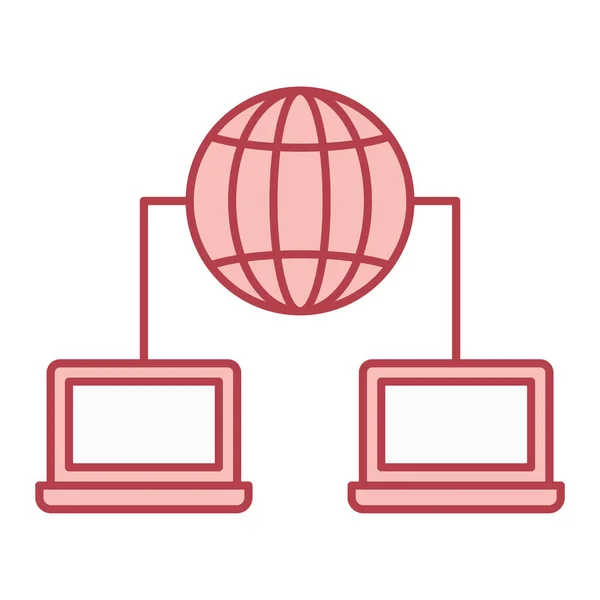 Laptop Network Sharing Icon Vector Illustration — стоковый вектор