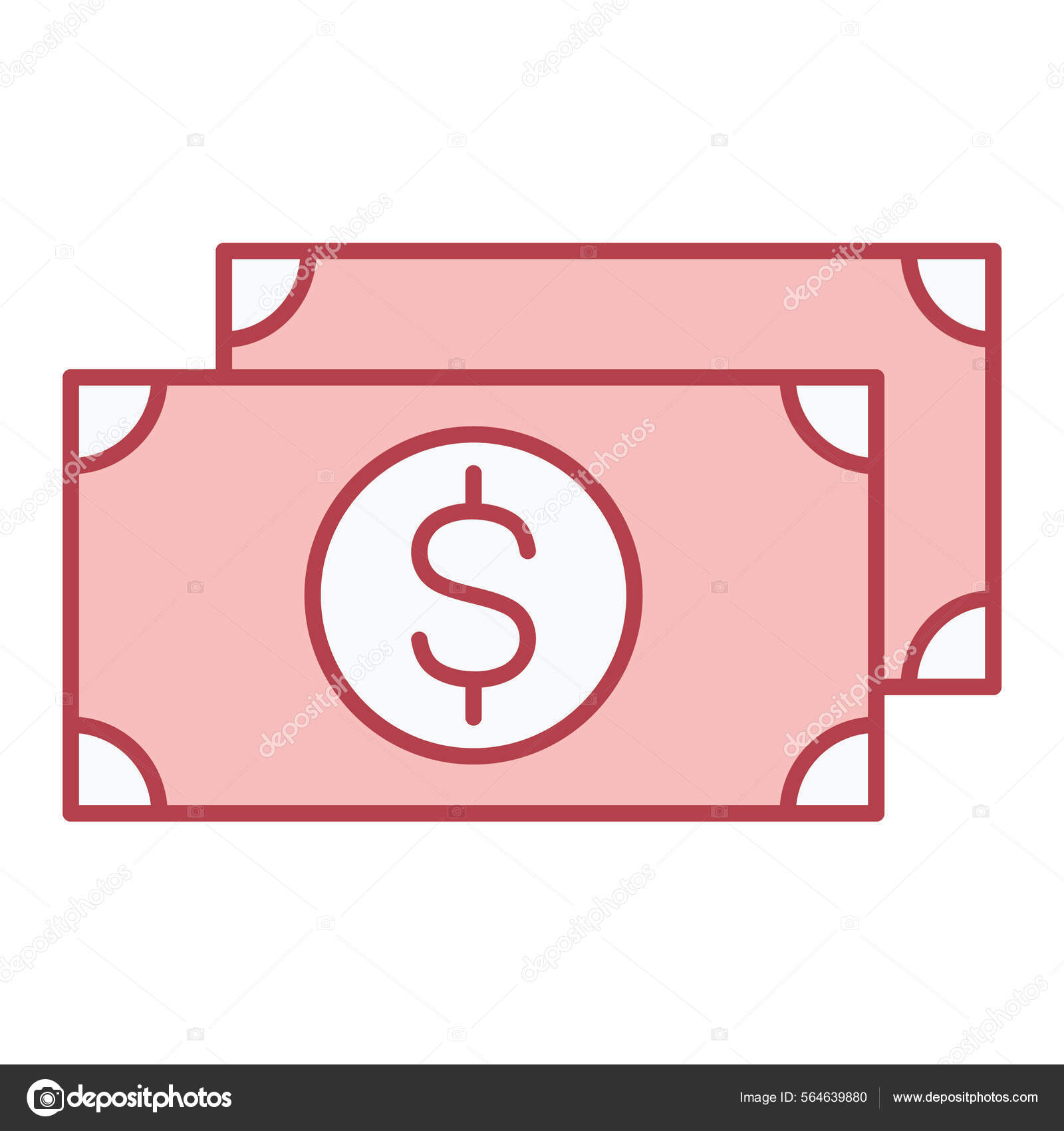Money Cash Icon Outline Dollar Bill Vector Illustration Pictogram Isolated  Stock Vector by ©MuhammadAtiq 564639880, image size:1600x1700