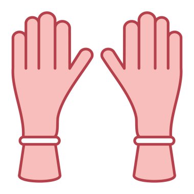 Eldiven ikonu. Eldiven vektörünün özet çizimi ve doldurma biçimi.