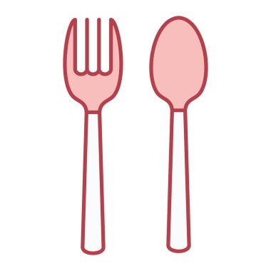 çatal ve kaşık simgesi vektör illüstrasyon grafik tasarımı