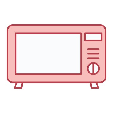 Mikrodalga fırın ikonu. Web için TV vektör simgelerinin özet çizimi