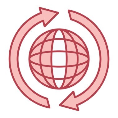 dünya haritası ikon vektör illüstrasyonu