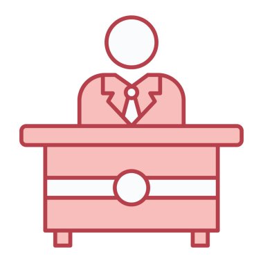 Çanta çizgisi simgesi, vektör illüstrasyonu olan iş adamı