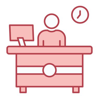 dizüstü bilgisayarı ve sandalye vektör çizimi tasarımı olan avatar adam