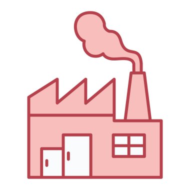 Fabrika binası ikon vektör çizimi tasarımı