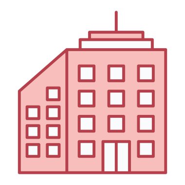 Bina. Web simgesi basit illüstrasyon