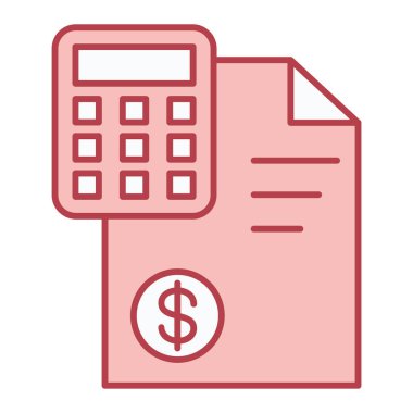 Para ve dolar vektör çizimine sahip hesap makinesi